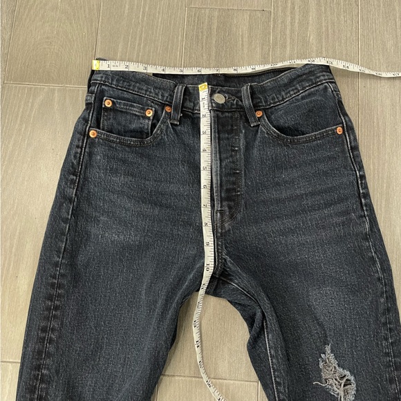LEVI'S 501 High Rise Waisted Skinny Jeans Wild Bunch Washed Black 90’s Retro 25 - Picture 15 of 16
